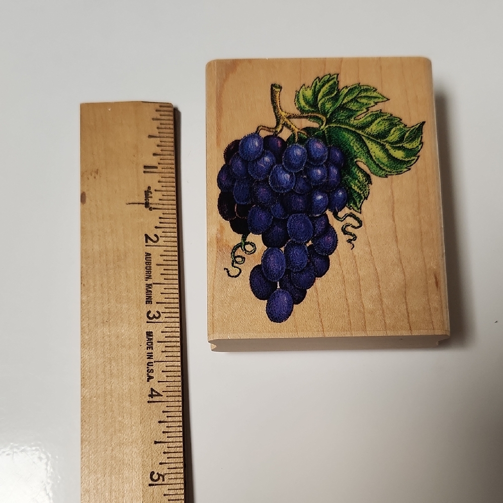 Purple and Brown Grape Stamp Design
